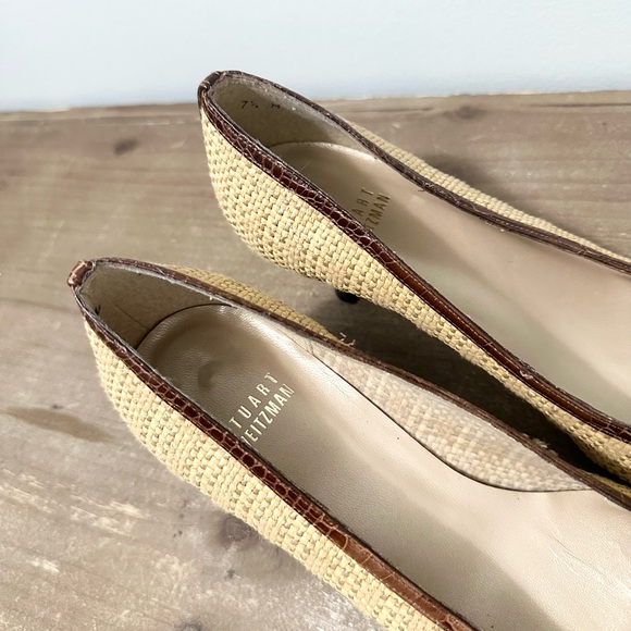 Stuart Weitzman Woven Kitten Heels Size 7.5 - Picture 4 of 7